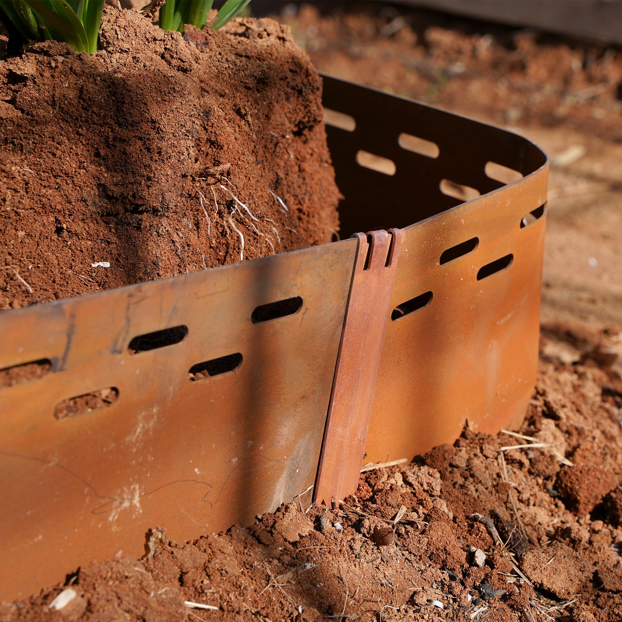 UltiTeque weather-resistant brown finish protects stakes outdoors