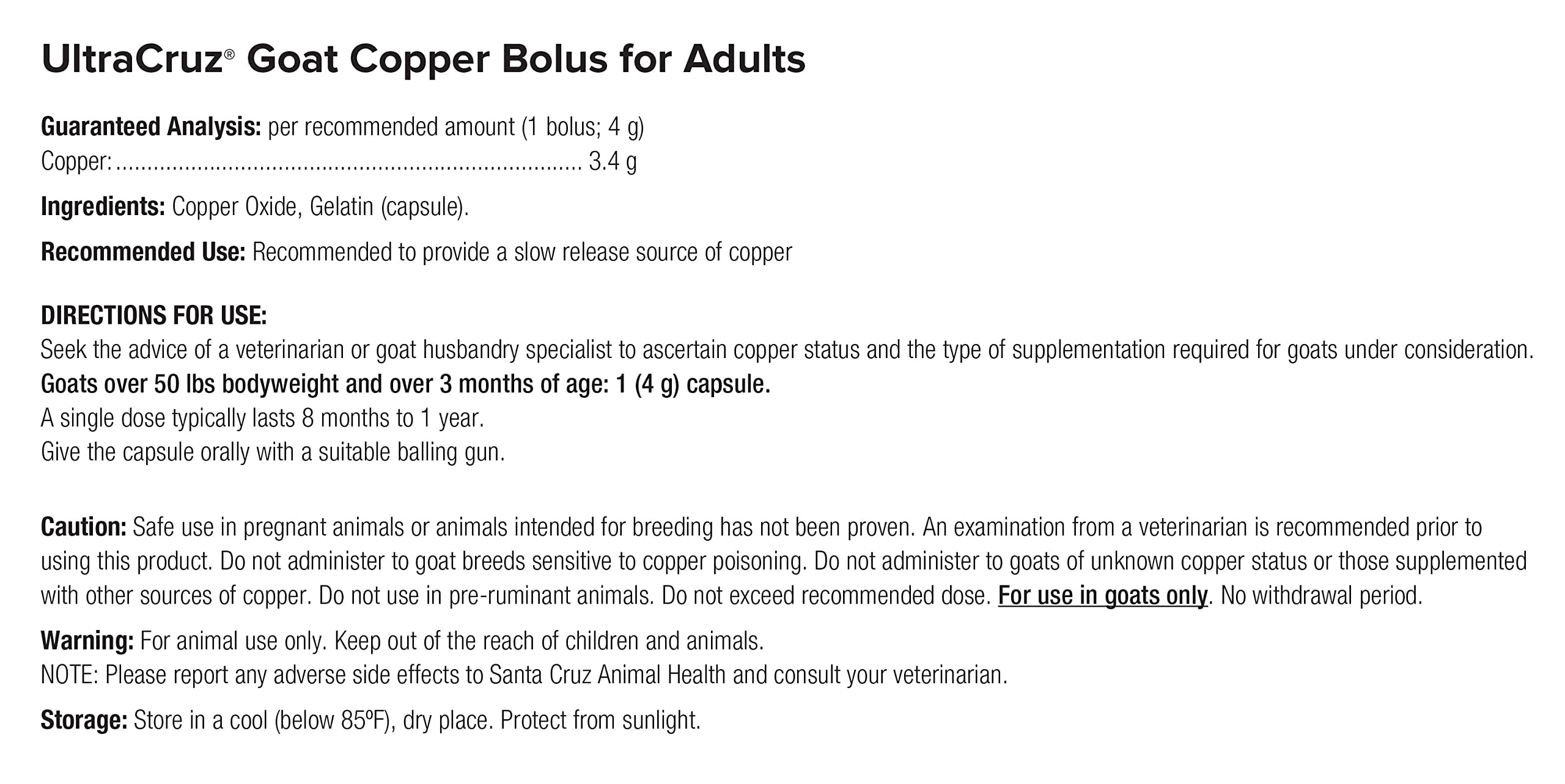 UltraCruz Goat Copper Bolus for adult goats demonstrates easy dosing for reliable copper delivery