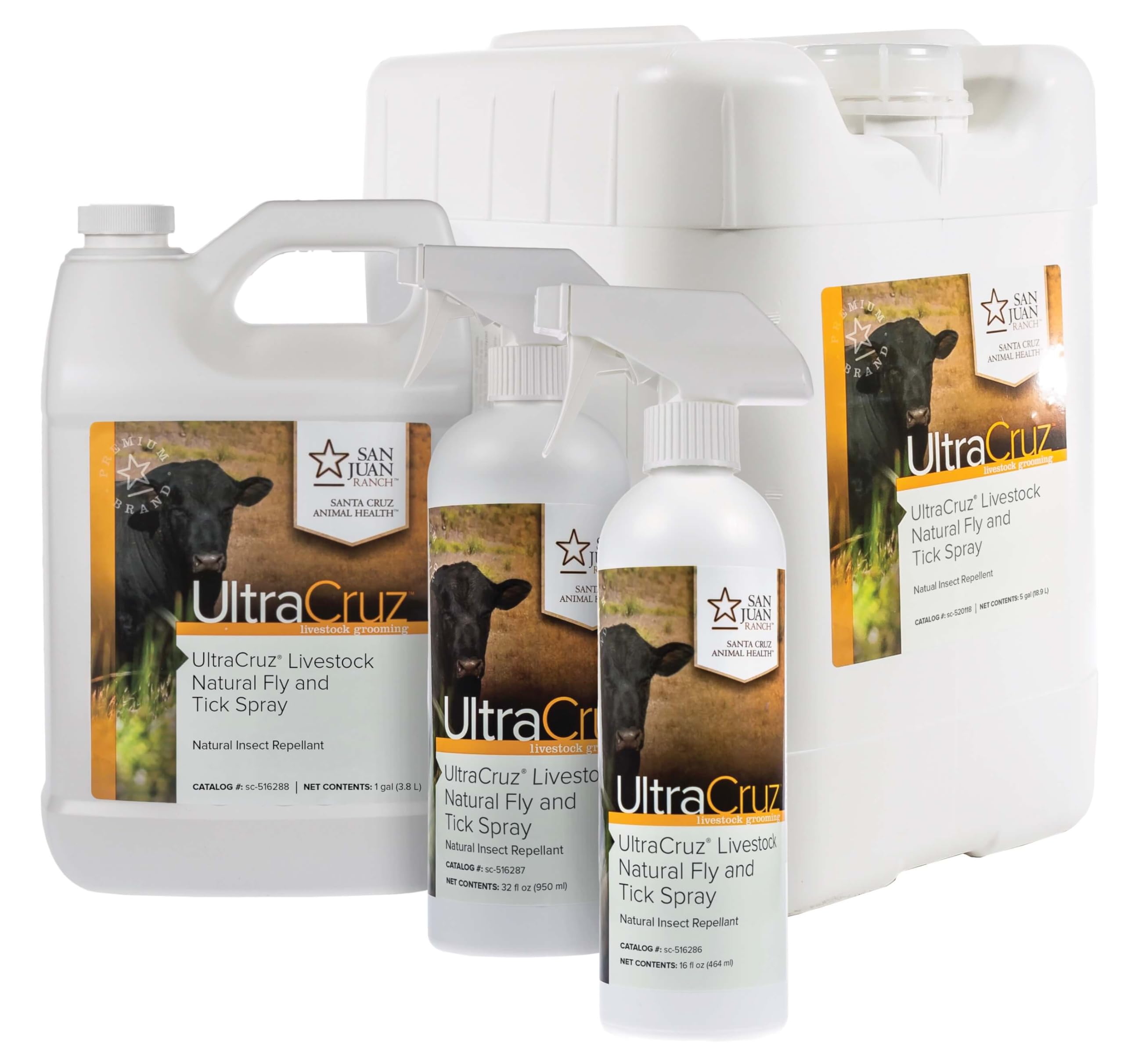 UltraCruz Livestock spray applied on cattle to deter flies and ticks
