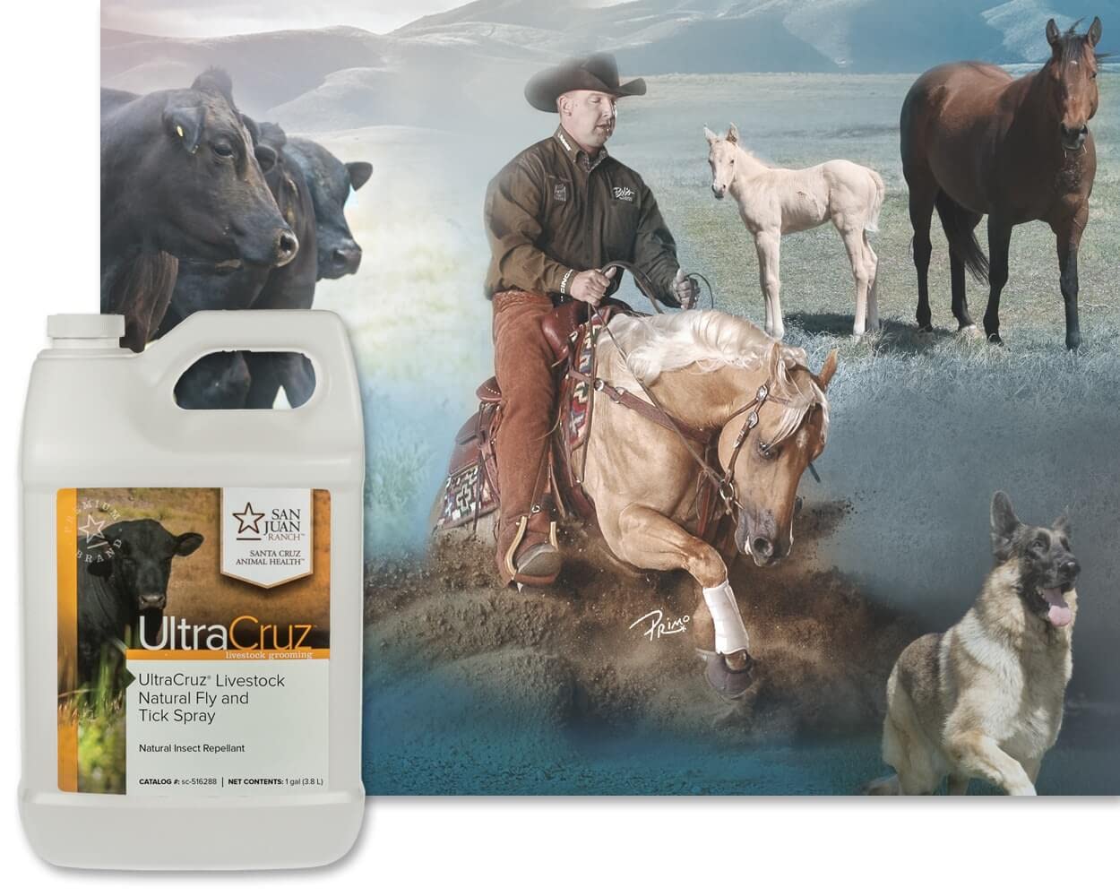 UltraCruz spray on goats and sheep outdoors to deter pests