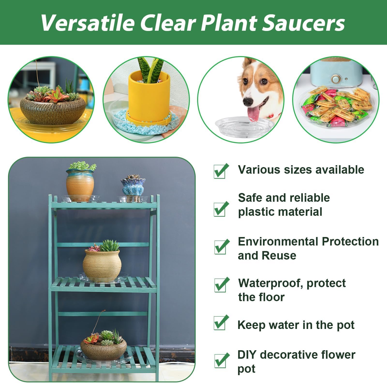 UltraOutlet 6-inch saucer for flower pots helps prevent leaks and stains.
