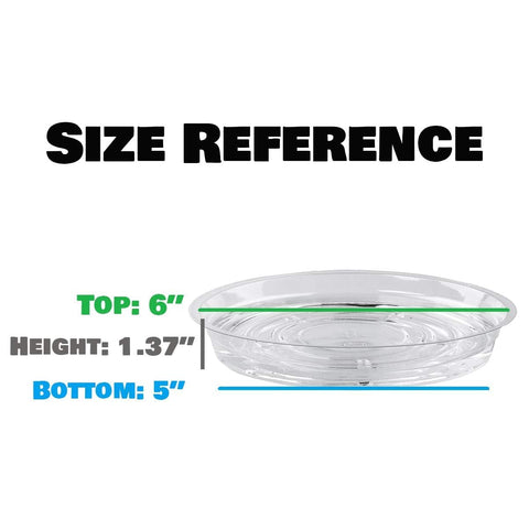 UltraOutlet indoor plant drip tray clear 6-inch design fits most pots.