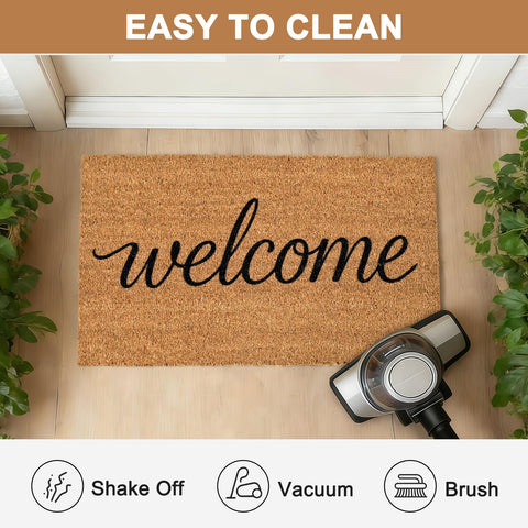 ULTSOFE Coco Coir Doormat dirt-trapping surface captures debris at the doorway.