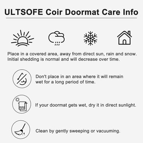 ULTSOFE Coco Coir Doormat garden-entryway setup welcomes guests.