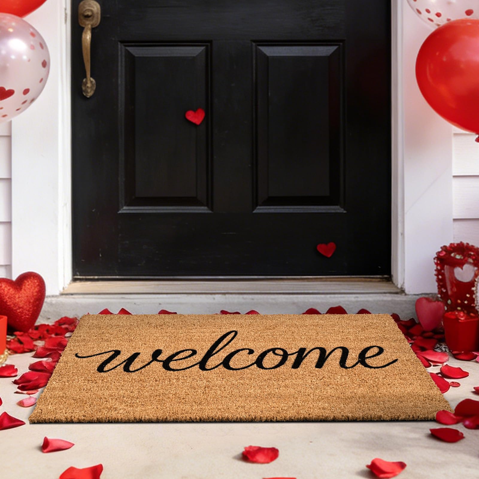 ULTSOFE Coco Coir Doormat moisture-absorption area handles light moisture after rain.