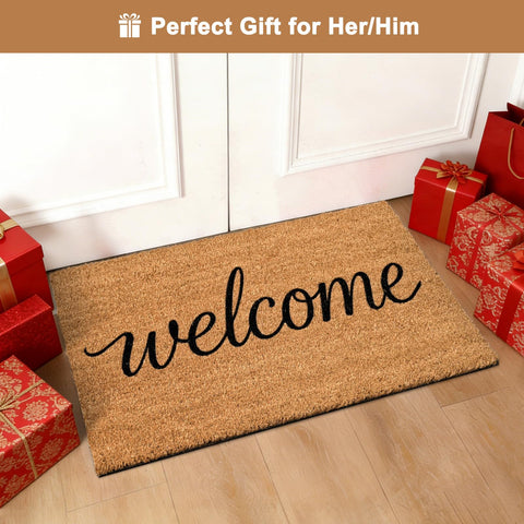 ULTSOFE Coco Coir Doormat size-17x30 fits wide entryways.