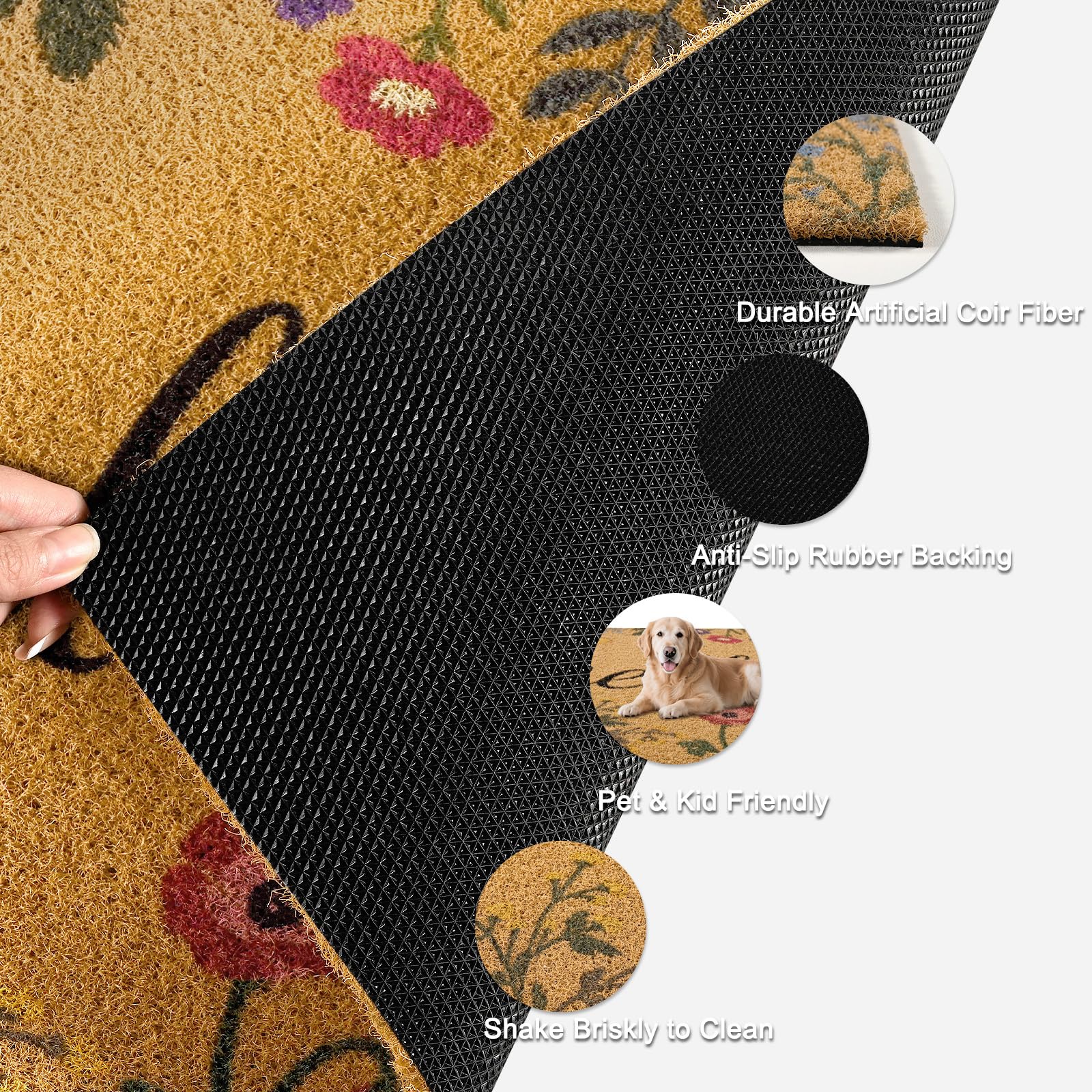 ULTSOFE durable outdoor indoor mat withstands sun, rain, and daily foot traffic