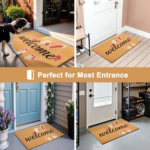 ULTSOFE Easter Bunny mat for garden path enhances entry with playful charm