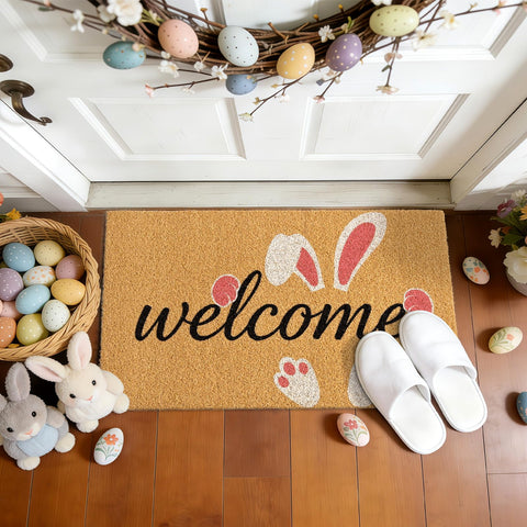 ULTSOFE artificial coir look mat offers welcoming vibe with non-shedding fibers