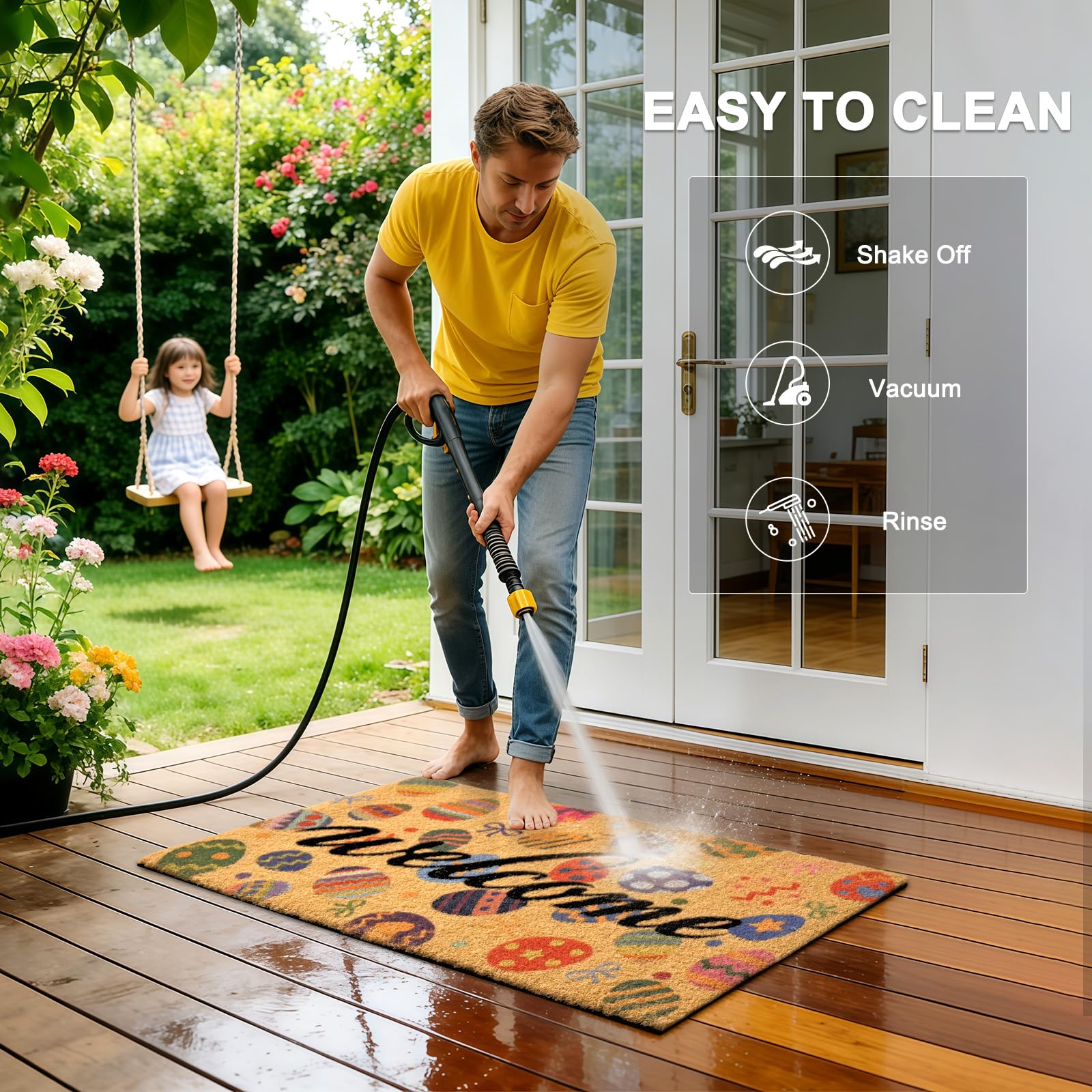 ULTSOFE Non-slip backing mat ensuring safe entry on various surfaces