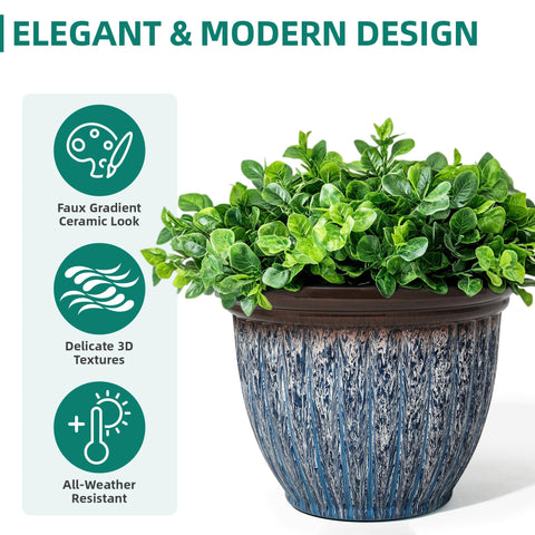 Ultym all-weather planters endure rain sun and wind with style.
