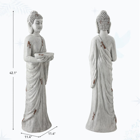 Ultym birdfeeder-integrated statue blends nature and sculpture for backyard enjoyment.