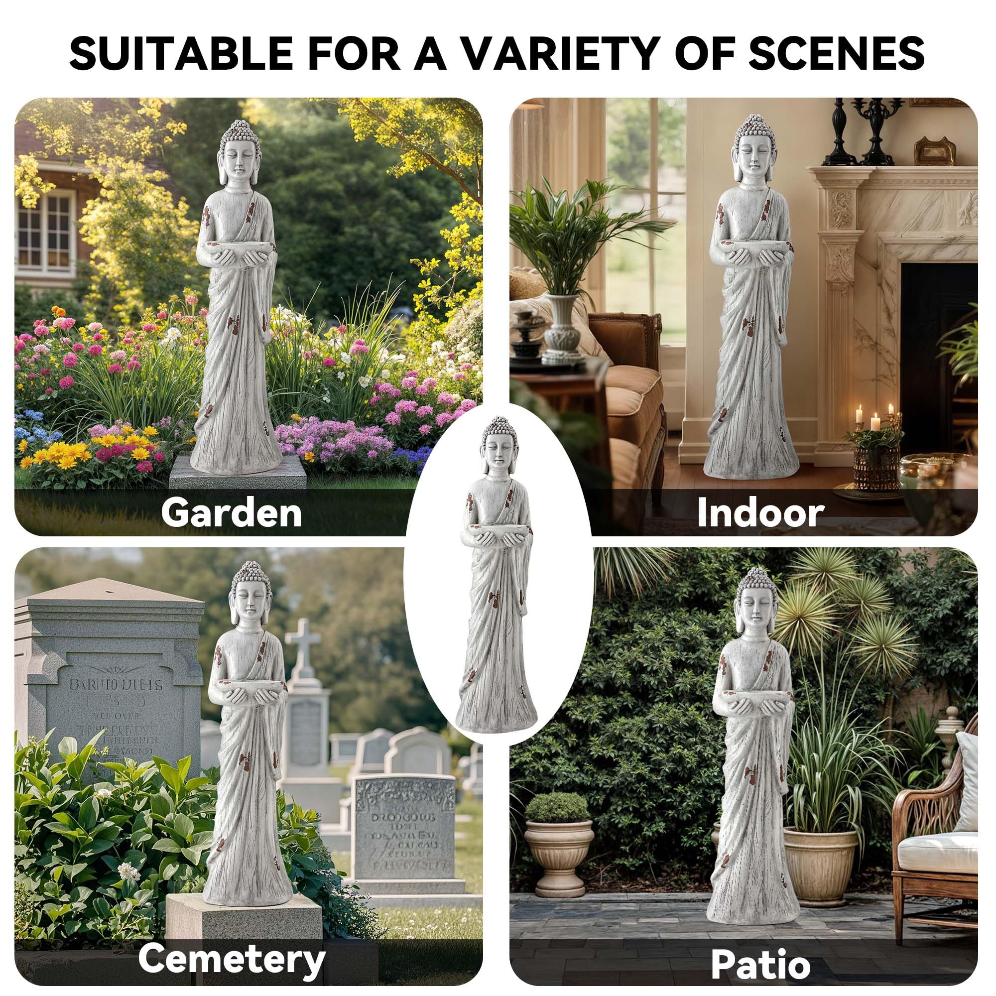 Ultym Buddha statue shows lifelike textures that catch light from different angles.