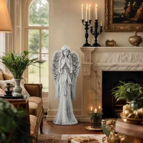 Ultym Long gown folds emphasize graceful movement in yard or porch.