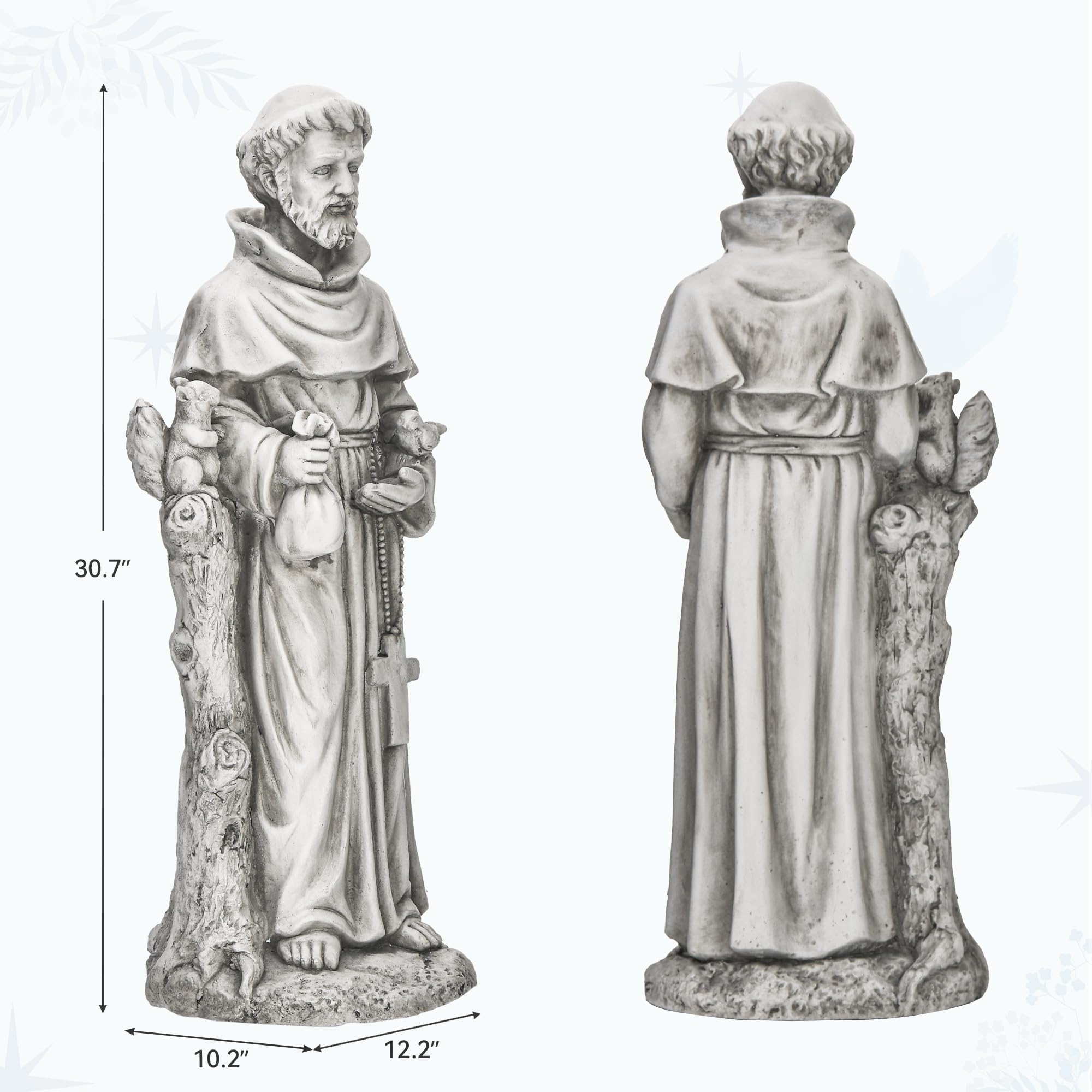 Ultym Saint Francis statue for home or garden, inviting peaceful reflection and wildlife moments.