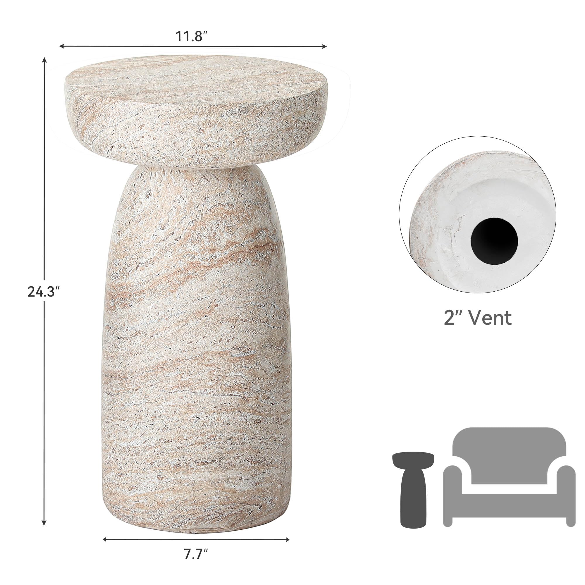 Ultym travertine-texture close-up highlights tactile finish and durability