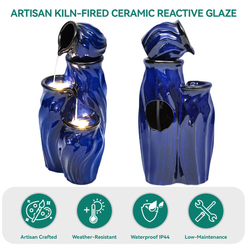 Ultym weather-resistant ceramic withstands sun and rain for year-round outdoor use.