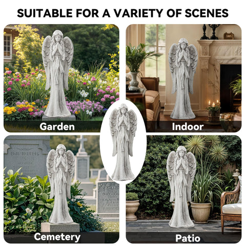 Ultym Weatherproof Angel Statue withstands sun and rain for lasting beauty.