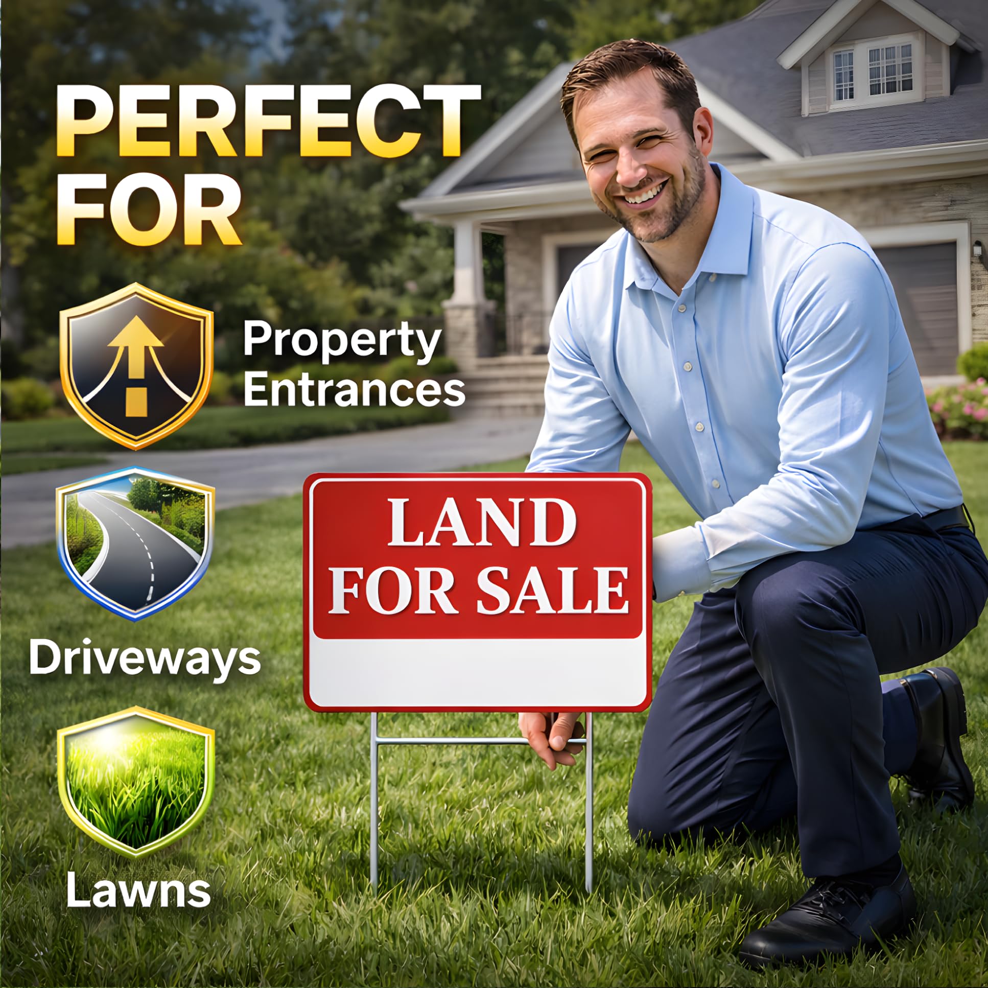 ULVEOL 12x16 land for sale sign suitable for front yards and street corners.