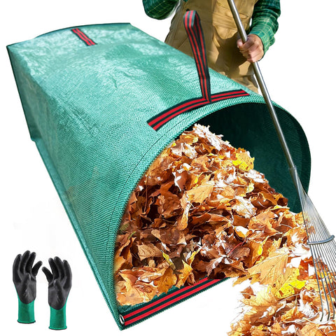 UmBgodn 72 gallon leaf collector top view shows large capacity for yard cleanup
