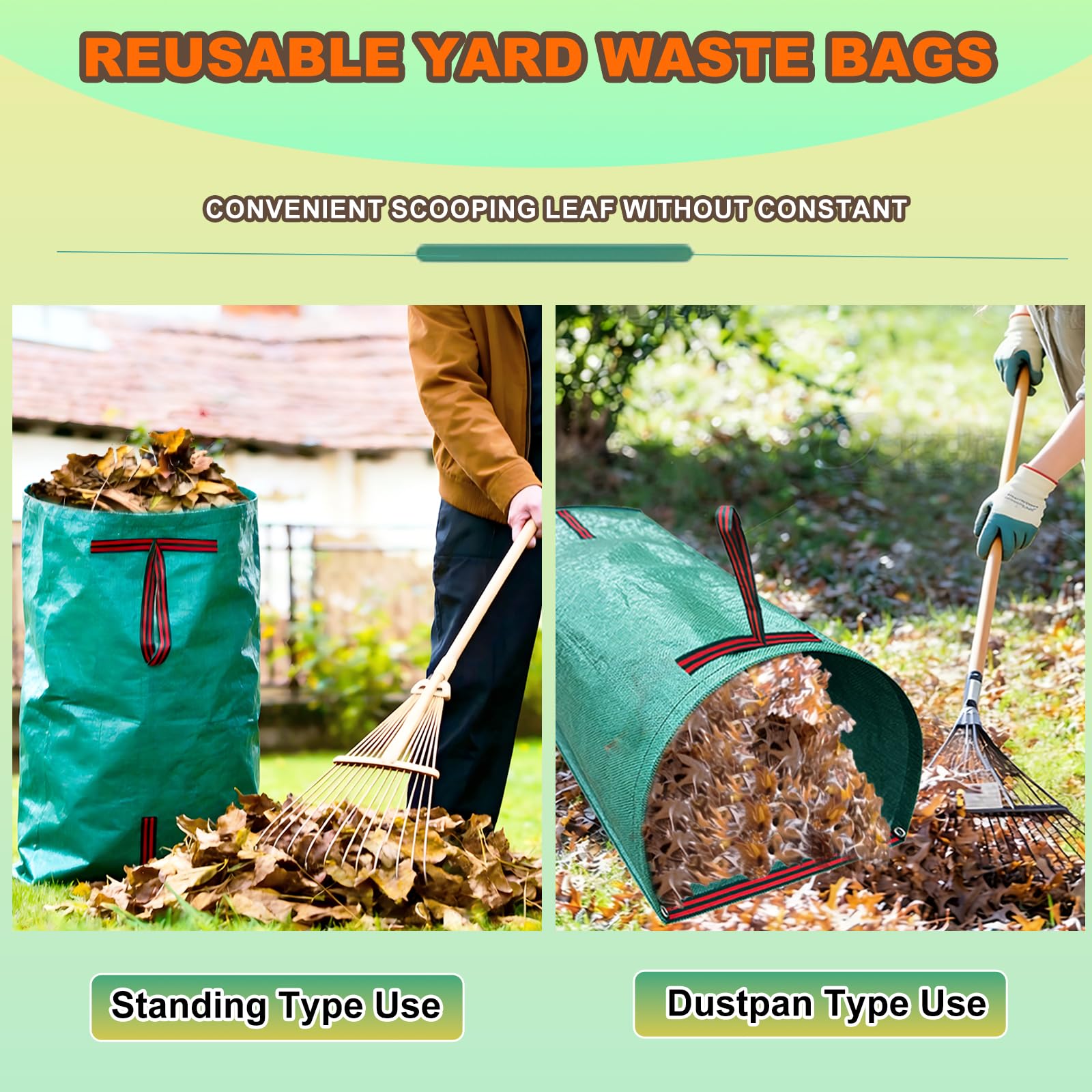 UmBgodn 72 gallon yard bag in garden ready for leaves and debris