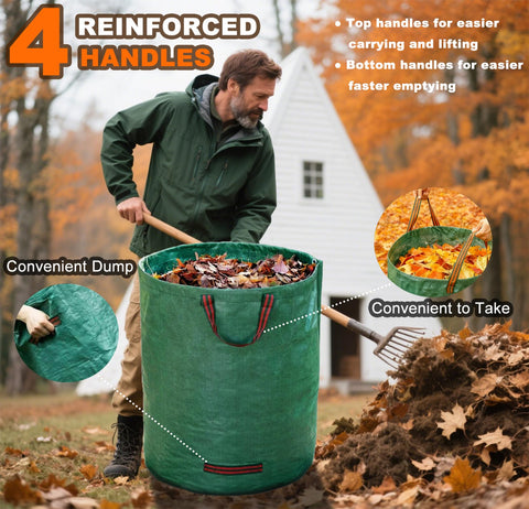 UmBgodn foldable yard waste bags save space when stored