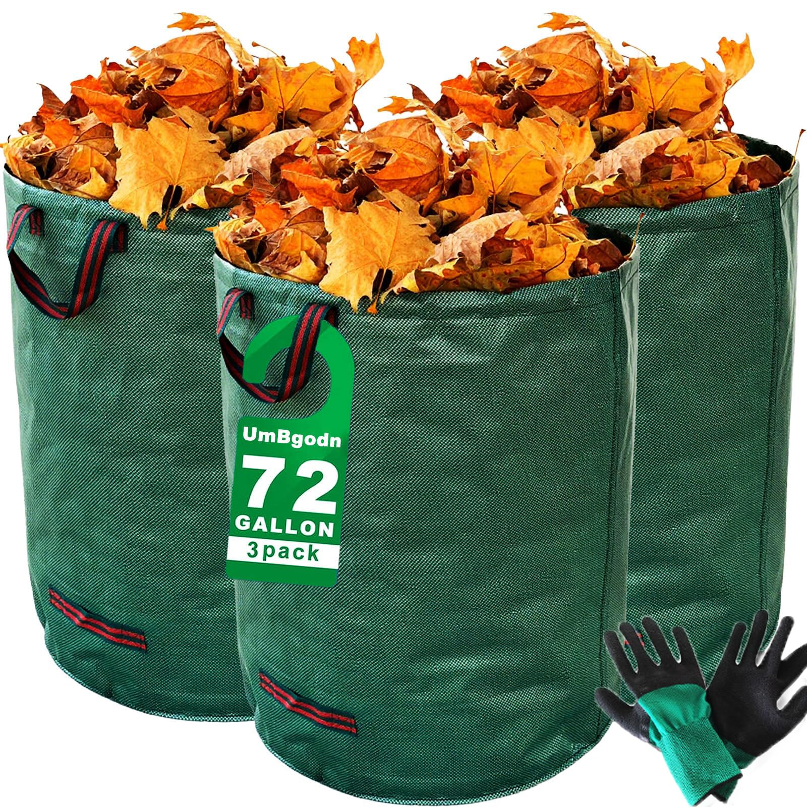 UmBgodn reusable yard bags 72-gallon pack ready for leaves and debris