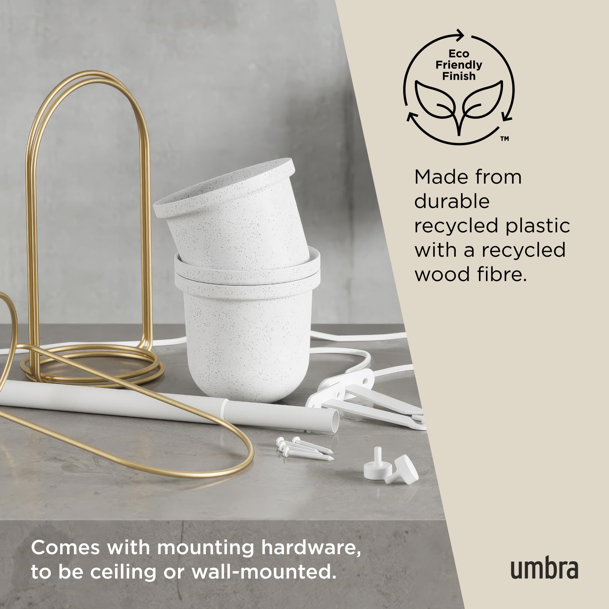 Umbra Triflora drainage hole option for managing watering needs.