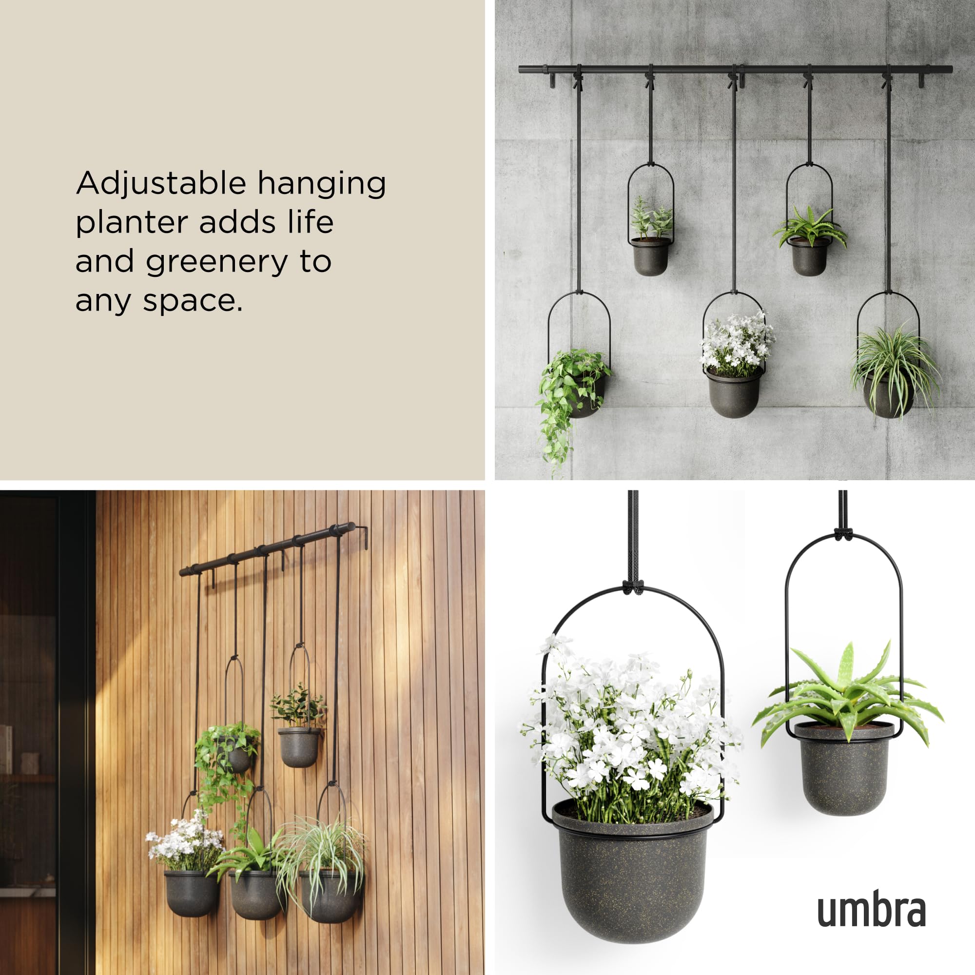 Umbra Triflora includes mounting hardware for easy wall or ceiling installation