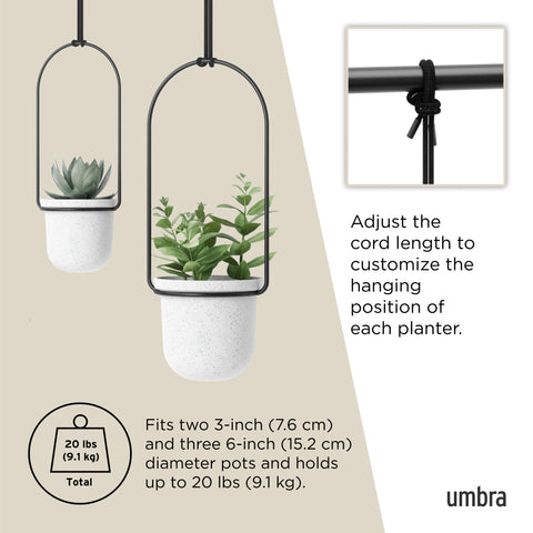 Umbra Triflora mounting hardware included allows quick wall or ceiling installation.