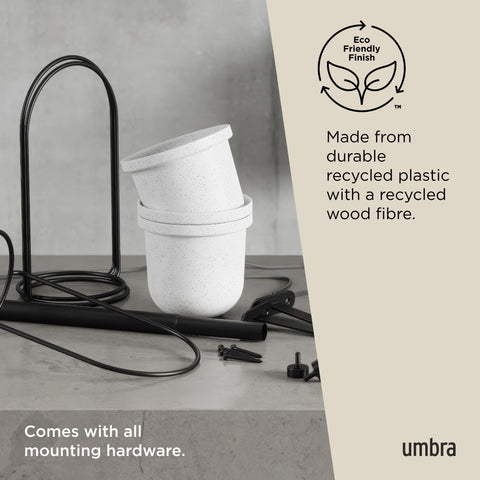 Umbra Triflora outdoor-ready design supports herbs and vines outside.