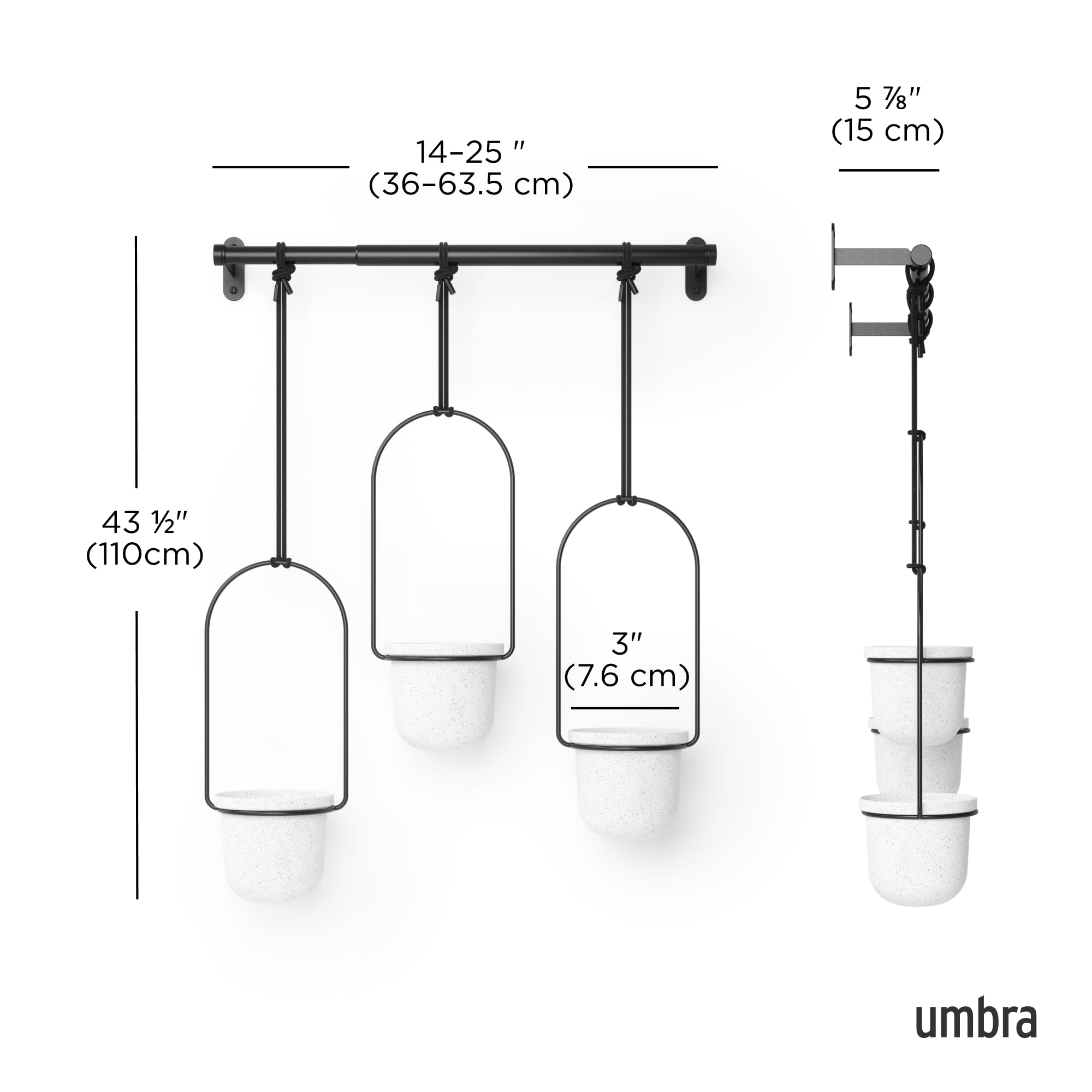 Umbra Triflora fits standard 3-inch pots for simple updates