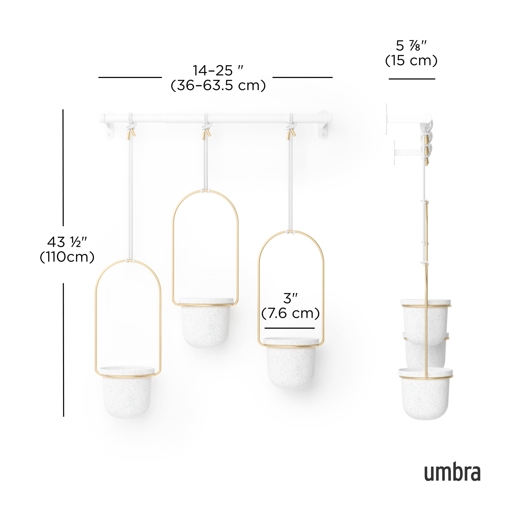 Umbra Triflora holds standard 3-inch pots for easy replanting.