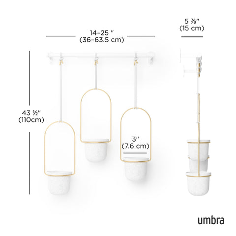 Umbra Triflora holds standard 3-inch pots for easy replanting.