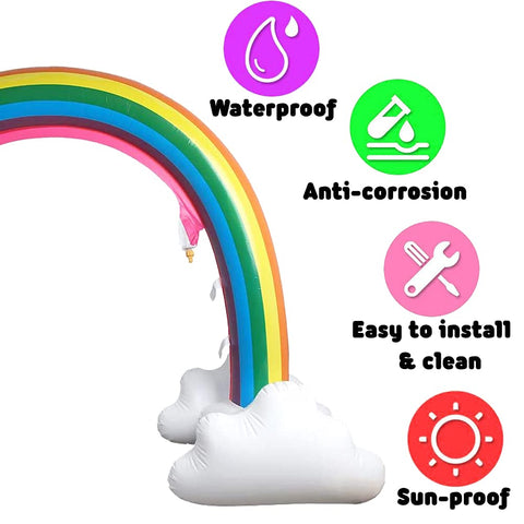 UMEELR hose attachment provides easy water flow to the rainbow arch.