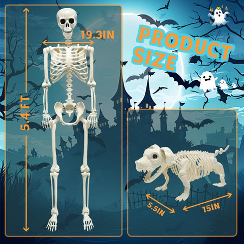 UMEELR 15in skeleton dog puppy adds eerie companionship to scenes