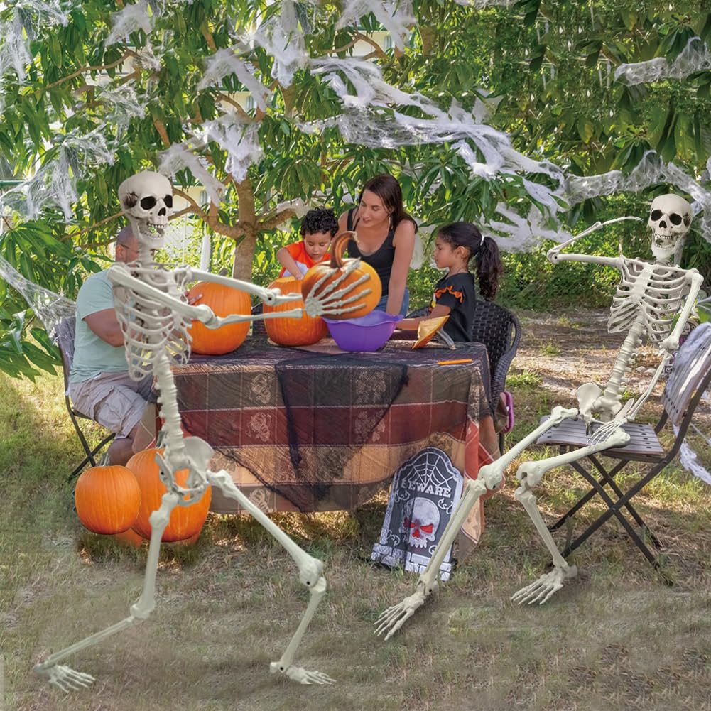 UMEELR skeleton boosts spooky atmosphere at parties and trick-or-treat setups.