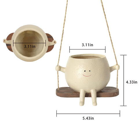 UMESONG Swing Face Planter with a smiling expression brightens any space.