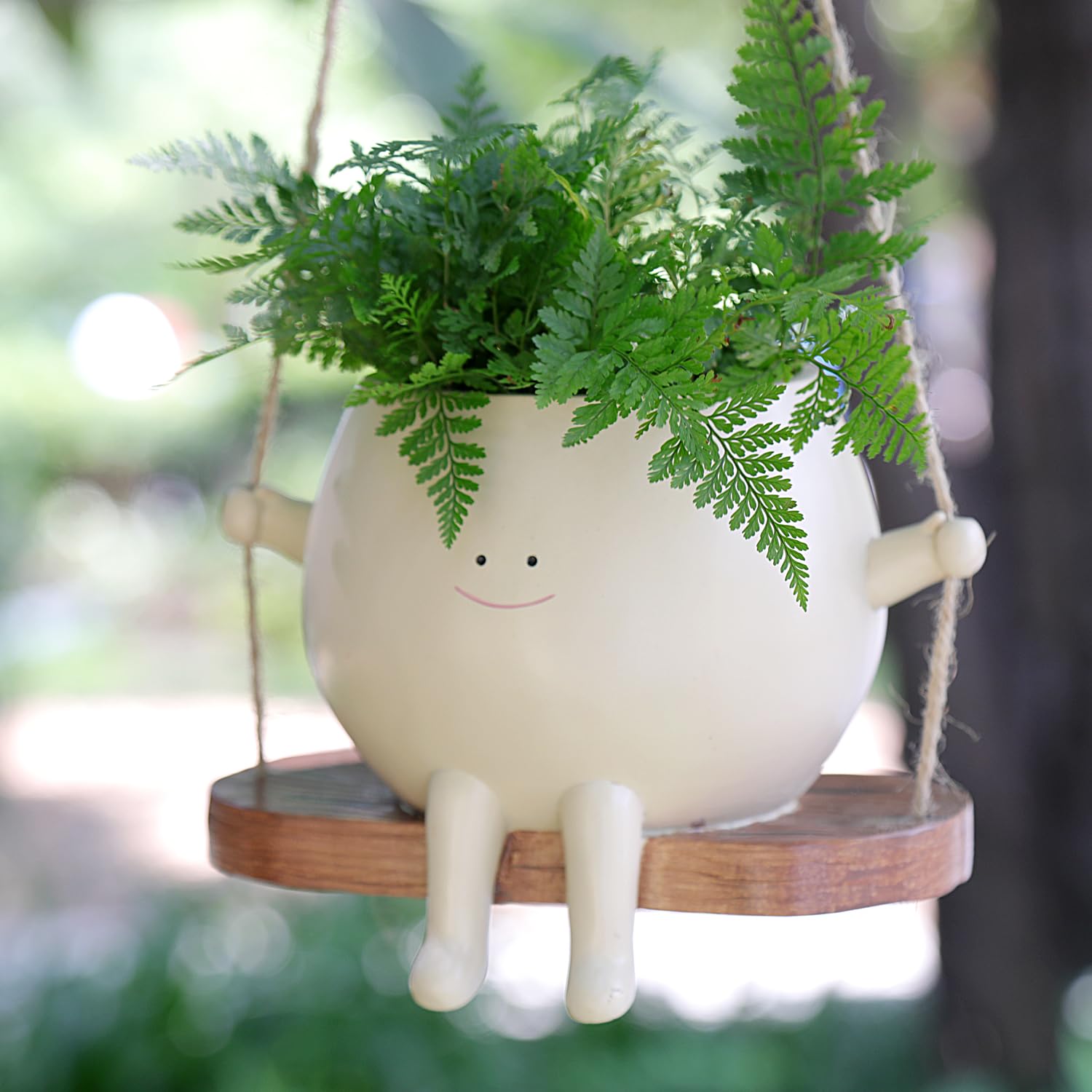 UMESONG hanging face planter uses string of pearls-friendly design for versatility