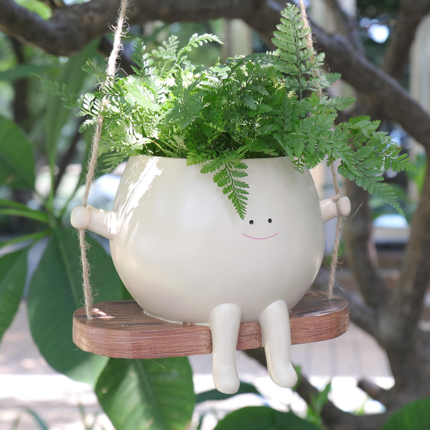 UMESONG plus size swing face planter hanging head decor detail