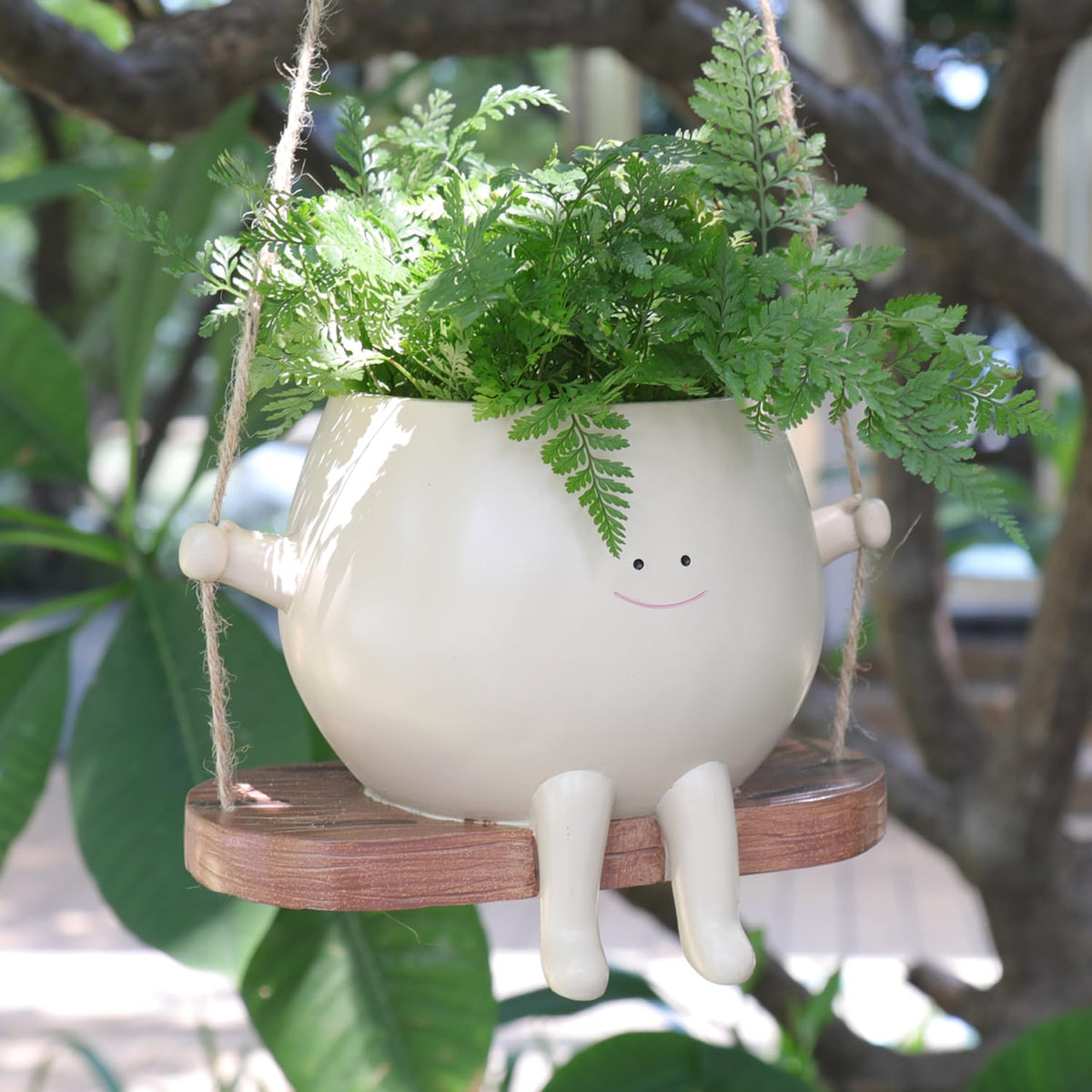 UMESONG plus size swing face planter hanging head decor detail