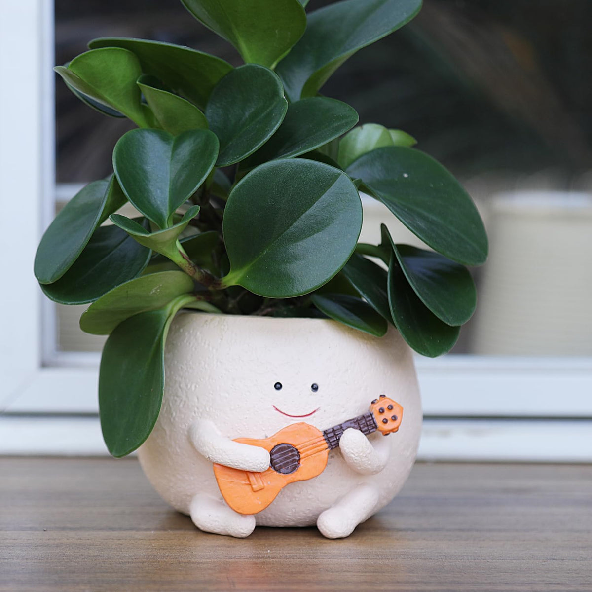 UMESONG smily-face planter pot with drainage hole for indoor or outdoor use