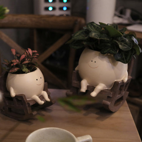 UMESONG Smily Face Planter Pot gift-ready decor for birthdays