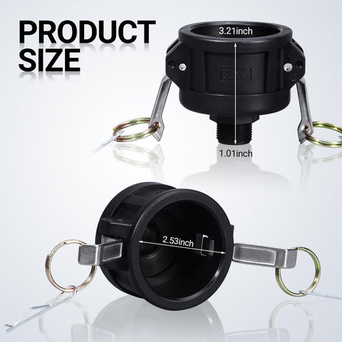 UMETASS camlock-compatible tote fittings simplify irrigation setups.