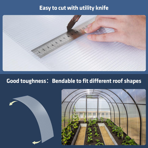 UMIG 4x2ft panels suited for greenhouses, awnings, and canopies.