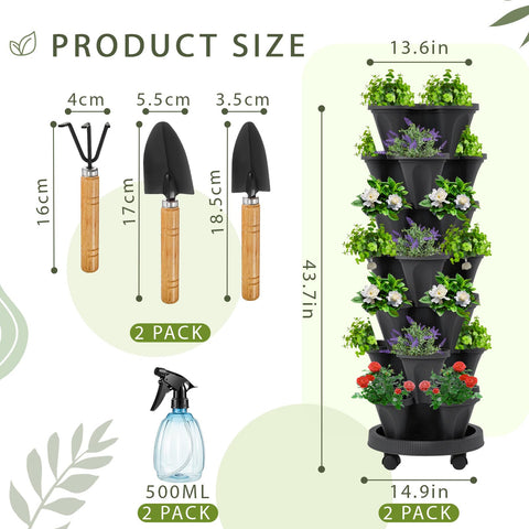 Umigy 7-tier planter with wheels for easy relocation on patios