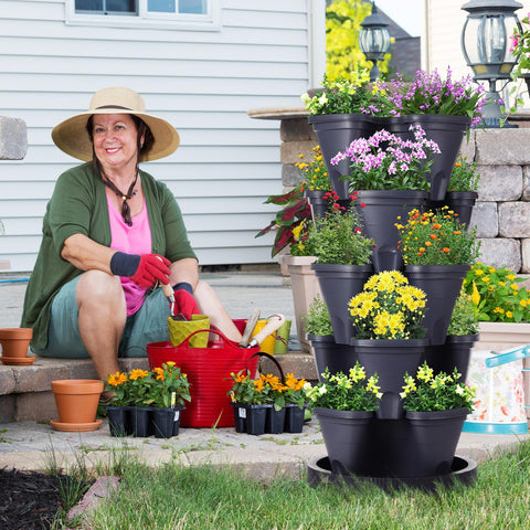 Umigy 2-set grey durable material planters ready for year-round use.