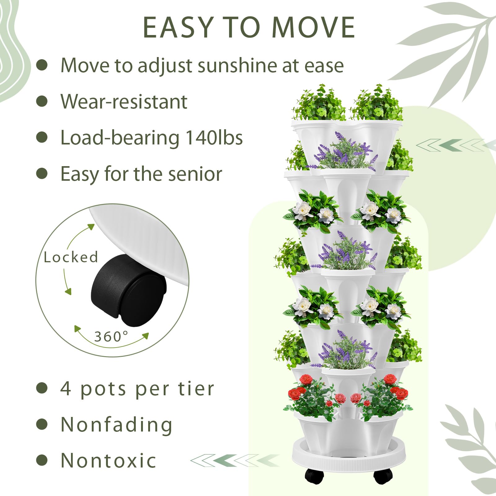 Umigy garden tools and spray bottles included with the planters