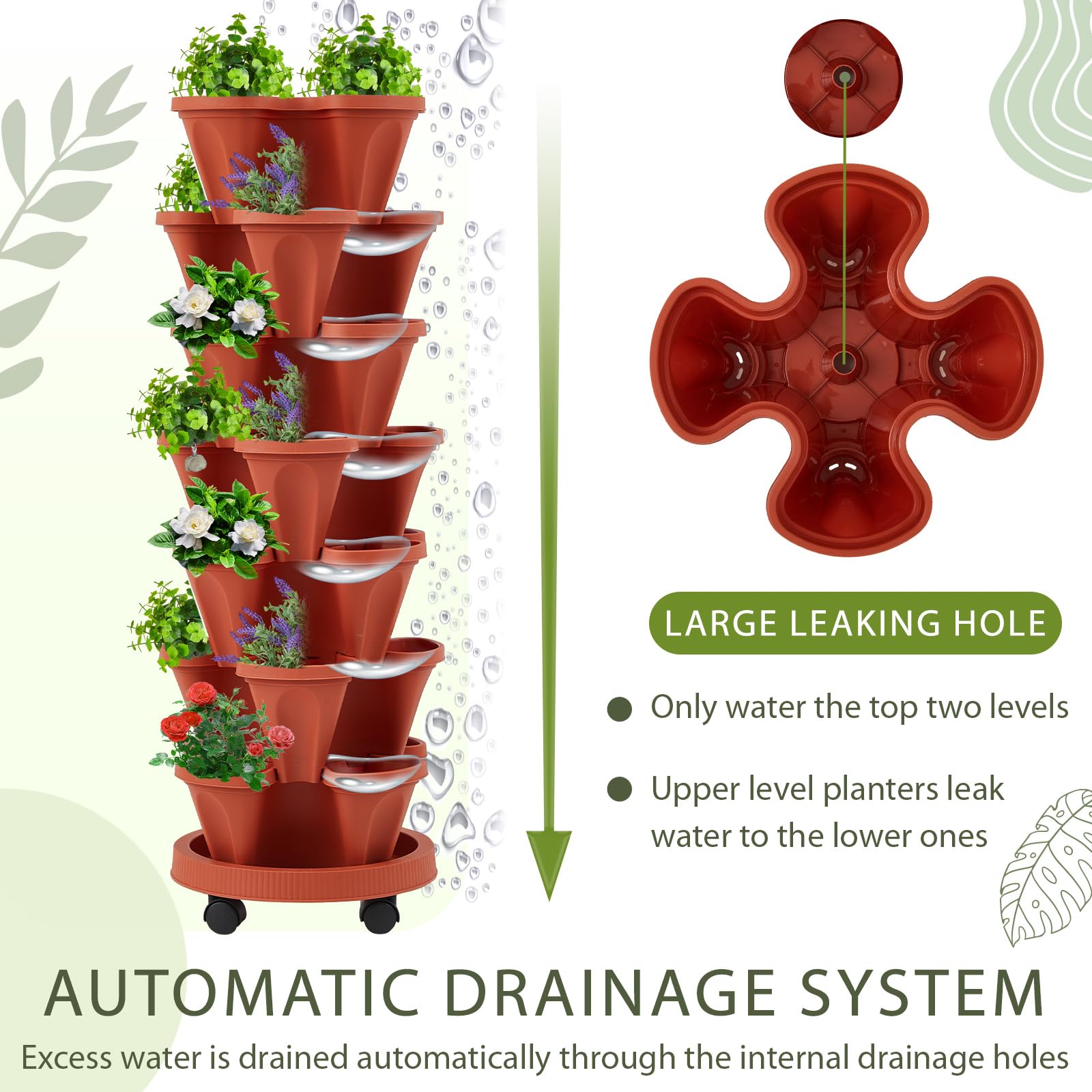 Umigy vertical garden with strawberries close-up highlighting fruit and foliage
