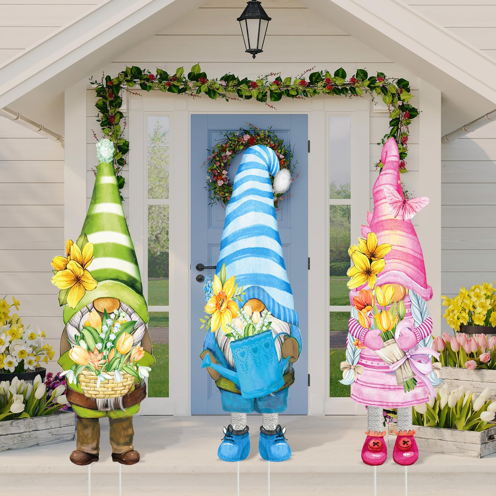 Umigy walkway porch signs create a welcoming garden scene along paths.